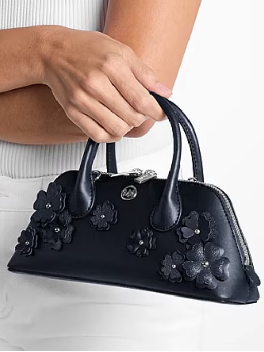 Michael Kors Petra Small Floral Embellished Crossbody Bag Navy Nwt